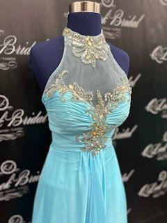 maternity royal blue dress Sherri Hill Floral Print Prom Dress 56319 main image 1