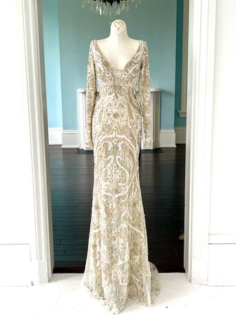 fitted lace wedding dress Long A Line Beaded Sequin Cape Sleeve Formal Dress