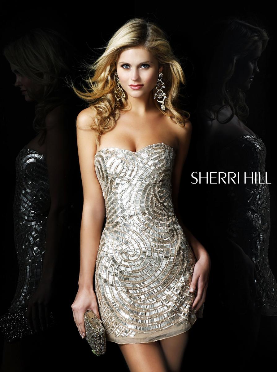 Sherri Hill 2781 Sequiins Formal Prom Homecoming Party Dress Cafe Size 